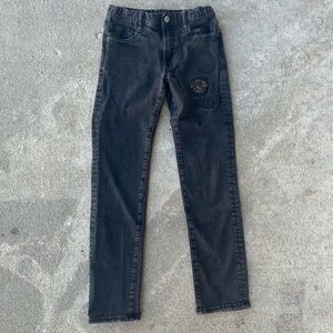 GapKids 1969 Black Slim Jeans Youth Size 12 Regular Adjustable Waist Patches